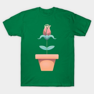 Blossoming Beauty: Rose in Pot Design Clothing Collection for Fashion Enthusiasts T-Shirt